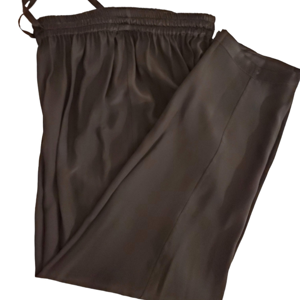 BLACK 💯% SILK EVENING PANTS REVERSIBLE NWT